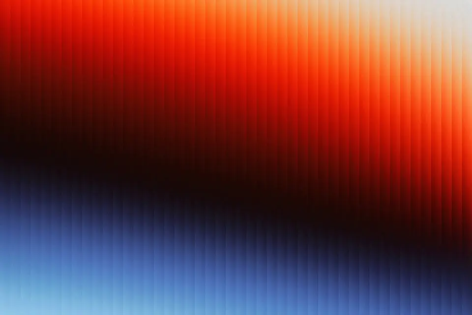 Red and blue smoke with starry background